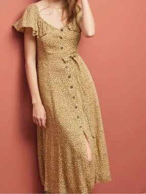 Anthropologie | Dresses | New Nwt Anthropologie Corset Seamed Mini Cotton  Linen Beige Flower Floral Dress | Poshmark